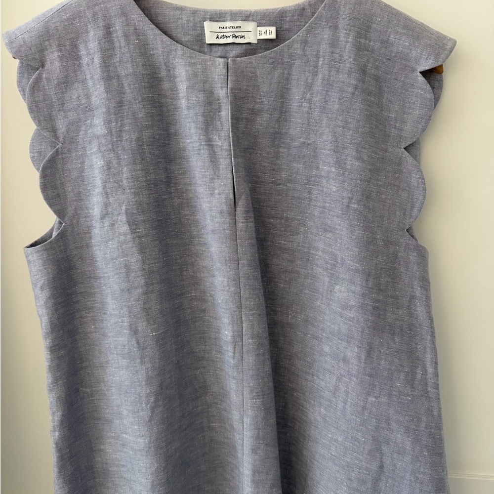 & Other Stories Gray/Blue Sleeveless blouse/shell